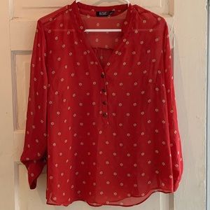 A.n.a. Sheer blouse with star pattern